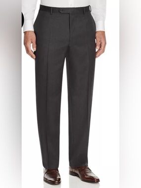 Canali Men’s Charcoal Pants Trousers in Pure Wool Model 78012